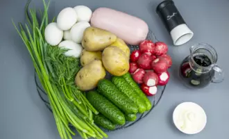 ингредиенты для окрошки на квасе