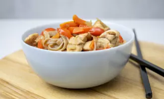 лапша гречневая с курицей и овощами рецепт